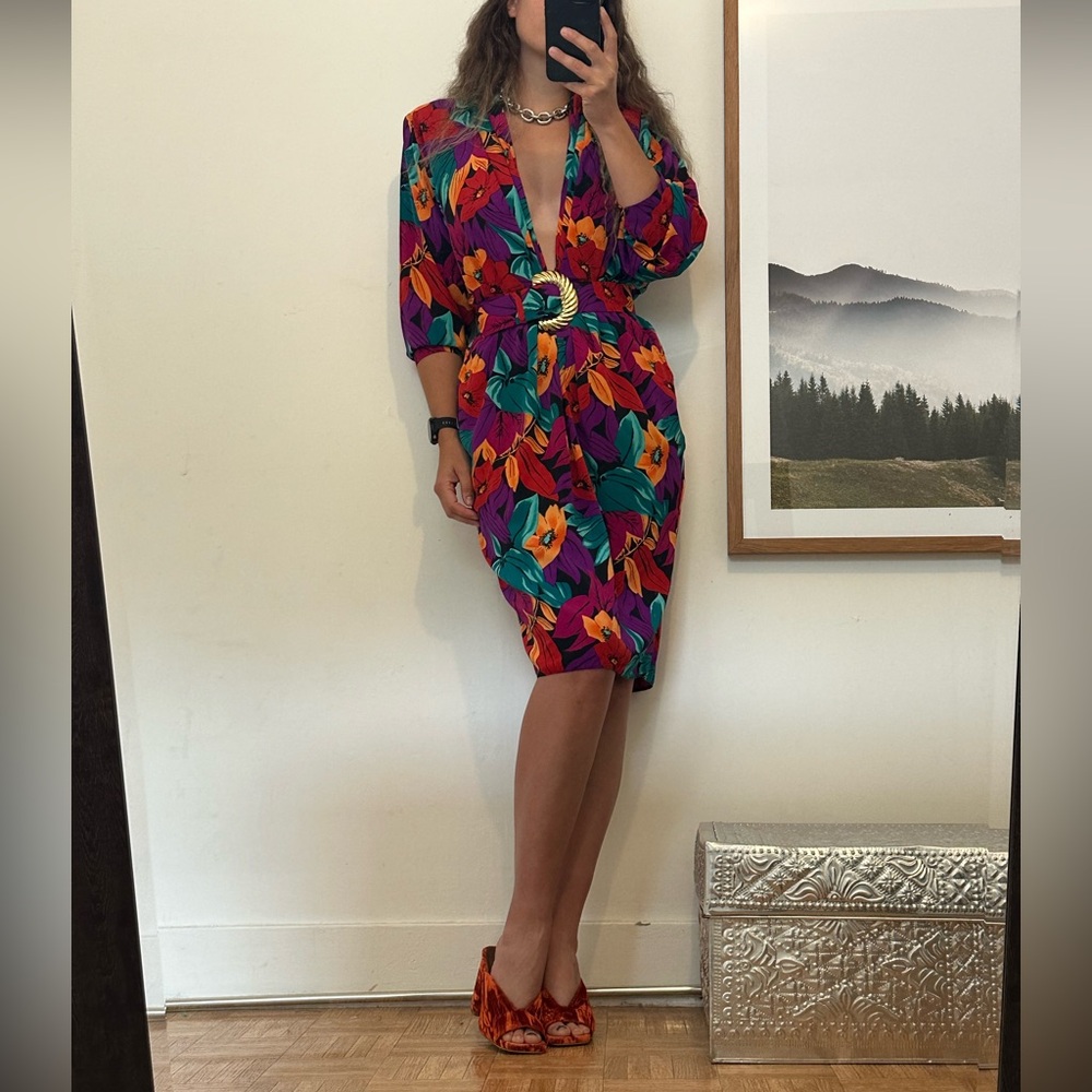 Floral Multicolor Vintage Dress